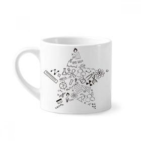Dıythinker 170 ml Beyaz Star Strokes Stili Fiziksel Kimya Sembolü Mini Kahve Seramik Kupa