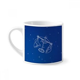 Dıythinker 170 ml Beyaz Star Universe Terazi Takım Desenli Mini Kahve Seramik Kupa