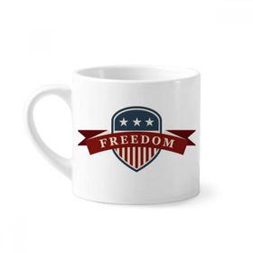 Dıythinker 170 ml Beyaz Stars And Stripes Shield America City Mini Kahve Seramik Kupa