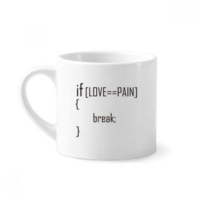 Dıythinker 170 ml Beyaz Statement If Love Equals To Pain Mini Kahve Seramik Kupa