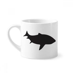 Dıythinker 170 ml Beyaz Streamline Shark Fierce Fish Mini Kahve Seramik Kupa