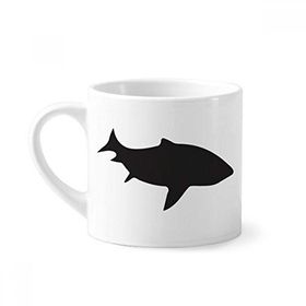 Dıythinker 170 ml Beyaz Streamline Shark Fierce Fish Mini Kahve Seramik Kupa