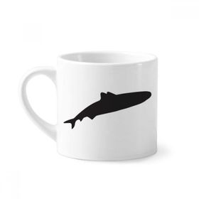 Dıythinker 170 ml Beyaz Streamline Shark Fierce Fish Silhouette Mini Kahve Seramik Kupa