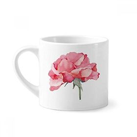 Dıythinker 170 ml Beyaz Suluboya Karanfil Çiçekleri Bitki Mini Kahve Seramik Kupa