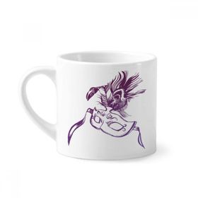 Dıythinker 170 ml Beyaz Suluboya Maskesi Happy Carnival Of Venice Mini Kahve Seramik Kupa