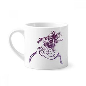 Dıythinker 170 ml Beyaz Suluboya Maskesi Happy Carnival Of Venice Mini Kahve Seramik Kupa