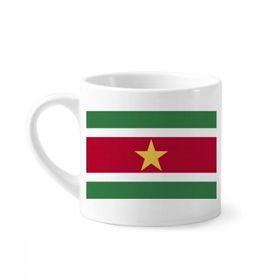 Dıythinker 170 ml Beyaz Surinam Ulusal Bayrağı Güney Amerika Ülke Mini Kahve Seramik Kupa