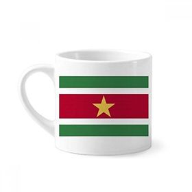 Dıythinker 170 ml Beyaz Surinam Ulusal Bayrağı Güney Amerika Ülke Mini Kahve Seramik Kupa