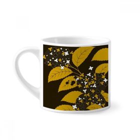 Dıythinker 170 ml Beyaz Tablo Japon Kültürü Siyah Mini Kahve Seramik Kupa
