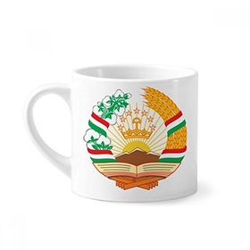 Dıythinker 170 ml Beyaz Tacikistan Asya Ulusal Amblem Mini Kahve Seramik Kupa