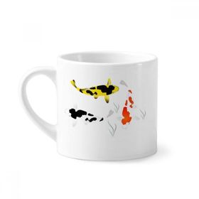 Dıythinker 170 ml Beyaz Taditional Çin Balık Toplama Mini Kahve Seramik Kupa