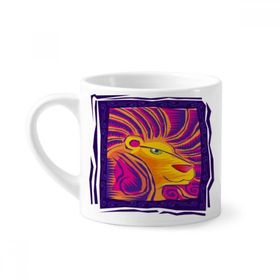 Dıythinker 170 ml Beyaz Takımyıldızı Aslan Meksika Oyma Mini Kahve Seramik Kupa