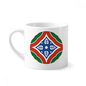 Dıythinker 170 ml Beyaz Talavera Tarzı Desenli Dekoratif Mini Kahve Seramik Kupa