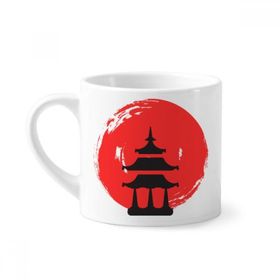 Dıythinker 170 ml Beyaz Tapınağı Soyut Fırça Japon Mini Kahve Seramik Kupa