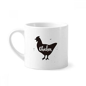 Dıythinker 170 ml Beyaz Tavuk Siyah ve Beyaz Hayvan Mini Kahve Seramik Kupa