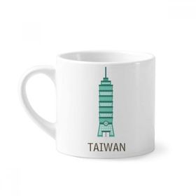 Dıythinker 170 ml Beyaz Tayvan Attractions 101 Bina Seyahat Mini Kahve Seramik Kupa
