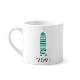 Dıythinker 170 ml Beyaz Tayvan Attractions 101 Bina Seyahat Mini Kahve Seramik Kupa