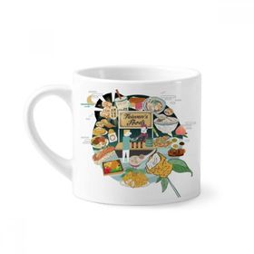 Dıythinker 170 ml Beyaz Tayvan Seyahat Gece pazarı Yılan Mini Kahve Seramik Kupa