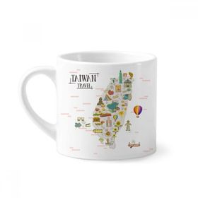 Dıythinker 170 ml Beyaz Tayvan Seyahat Gezi Yerleri Çin Mini Kahve Seramik Kupa
