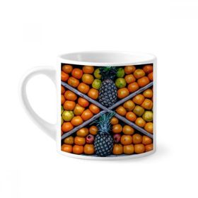 Dıythinker 170 ml Beyaz Taze Bitki Meyveleri Resim Fotoğrafçılığı Mini Kahve Seramik Kupa