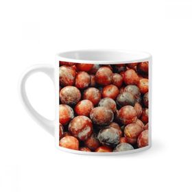 Dıythinker 170 ml Beyaz Taze Sıcaklık Meyve Erik Resmi Mini Kahve Seramik Kupa