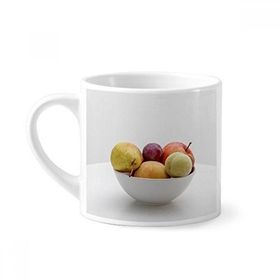 Dıythinker 170 ml Beyaz Taze Sıcaklıklı Meyveler Fotoğraf Resim Mini Kahve Seramik Kupa