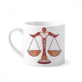 Dıythinker 170 ml Beyaz Terazi Burç Sembolü Mini Kahve Seramik Kupa