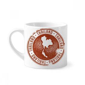 Dıythinker 170 ml Beyaz Thai Culture I Love Tayland Haritası Mini Kahve Seramik Kupa