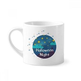Dıythinker 170 ml Beyaz The Sky Of Halloween Night Mini Kahve Seramik Kupa