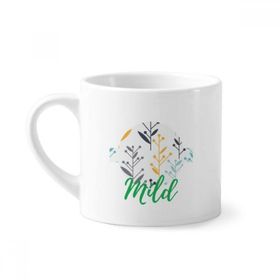 Dıythinker 170 ml Beyaz Tomurcuk Çiçek Bitki Boyası Mini Kahve Seramik Kupa