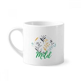 Dıythinker 170 ml Beyaz Tomurcuk Çiçek Bitki Boyası Mini Kahve Seramik Kupa