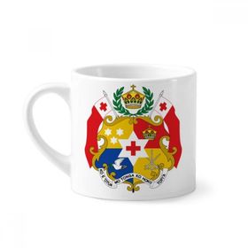 Dıythinker 170 ml Beyaz Tonga Okyanusya Ulusal Amblem Mini Kahve Seramik Kupa