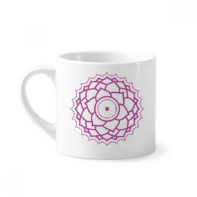 Dıythinker 170 ml Beyaz Totem Desenli Geometri Çiçek Mini Kahve Seramik Kupa