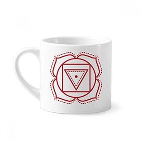Dıythinker 170 ml Beyaz Totem Desenli Geometri Çiçek Mini Kahve Seramik Kupa