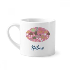 Dıythinker 170 ml Beyaz Toz Yapraklı Çiçek Bitki Boyası Mini Kahve Seramik Kupa