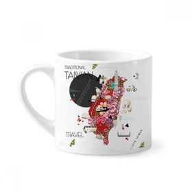 Dıythinker 170 ml Beyaz Traditonal Taiwan Impression Mini Kahve Seramik Kupa