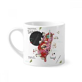 Dıythinker 170 ml Beyaz Traditonal Taiwan Impression Mini Kahve Seramik Kupa