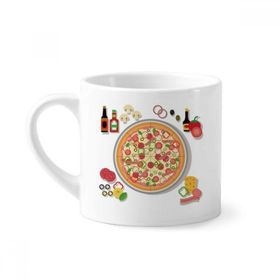 Dıythinker 170 ml Çeşitli Pizza İtalya Domates Yiyecekleri Mini Beyaz Çömlek Seramik Saplı Kupa