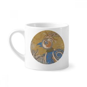 Dıythinker 170 ml Çiçek Altın Sülün Ukiyo E Yaprakları Mini Beyaz Çömlek Seramik Saplı Kupa