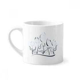 Dıythinker 170 ml Çiçek Bitki Lale El Boyaması Mini Beyaz Çömlekçilik Seramik Saplı Kupa