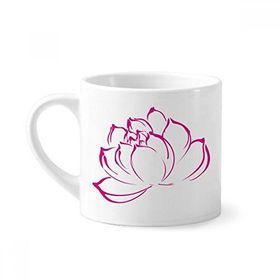 Dıythinker 170 ml Çiçek Bitki Lotus Çiçek Desenli Mini Beyaz Çömlek Seramik Saplı Kupa