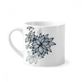 Dıythinker 170 ml Çiçek Bitkileri Renkli Sanat Tahıl Desenli Mini Beyaz Çömlekçilik Seramik Saplı Kupa