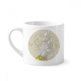 Dıythinker 170 ml Çiçek Kanadı Japonya Ukiyo E Yaprakları Mini Beyaz Çömlek Seramik Saplı Kupa