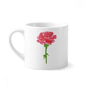 Dıythinker 170 ml Çiçek Karanfil Bitki Yaprakları Mini Beyaz Çömlekçilik Seramik Saplı Kupa