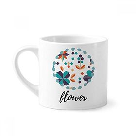 Dıythinker 170 ml Çiçek Piksel Bitki Boyası Mini Beyaz Çömlekçilik Seramik Saplı Kupa
