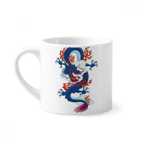 Dıythinker 170 ml Çin Çin Ejderha Bulut Desenli Mini Beyaz Çömlekçilik Seramik Saplı Kupa