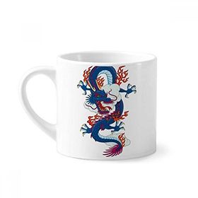Dıythinker 170 ml Çin Çin Ejderha Bulut Desenli Mini Beyaz Çömlekçilik Seramik Saplı Kupa