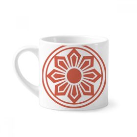 Dıythinker 170 ml Çin Çin Kırmızı Çiçek Geleneksel Desen Mini Beyaz Çömlekçilik Seramik Saplı Kupa