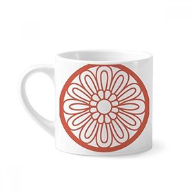 Dıythinker 170 ml Çin Çin Kırmızı Çiçek Geleneksel Desen Mini Beyaz Çömlekçilik Seramik Saplı Kupa