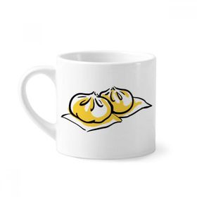 Dıythinker 170 ml Çin Çin Tabağı Lezzetli Desenli Mini Beyaz Çömlekçilik Seramik Saplı Kupa